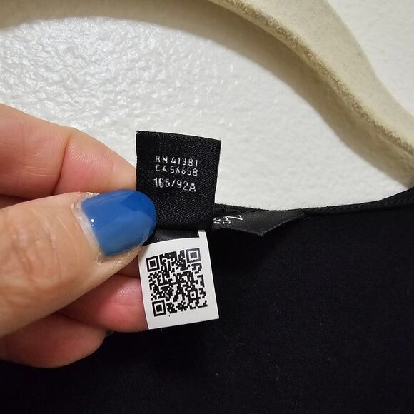 Lauren Ralph Lauren M black label floral ruffle trim elastic waist soft top Boho - Picture 12 of 15